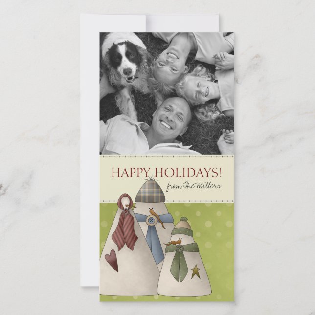 Christmas Snowman Family Photo Cards (Front)