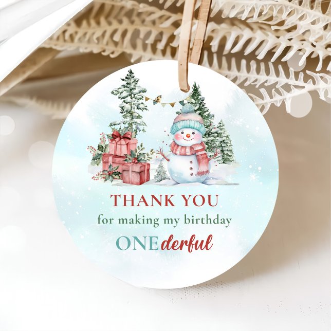 Christmas Snowman First Birthday Favour Tags (Creator Uploaded)