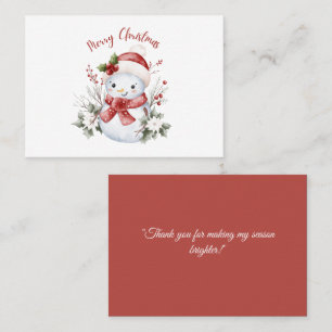 Christmas Snowman Flat Place Card