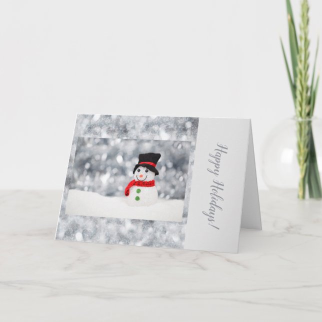Christmas Snowman Folded Holiday Card (Front)