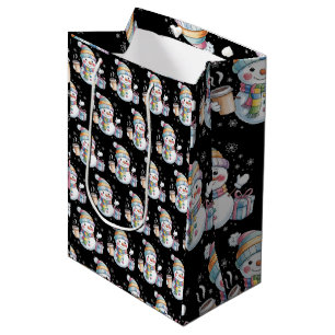 Christmas Snowman Gift Holiday Winter Xmas Coffee Medium Gift Bag