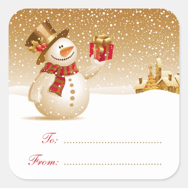 Christmas Snowman Gift Tag (Front)