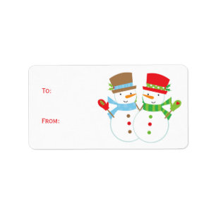 Christmas Snowman Gift Tag Labels