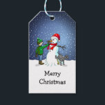 Christmas Snowman Gift Tags<br><div class="desc">The Boy,  Dog and Christmas Snowman on Gift Tags.</div>