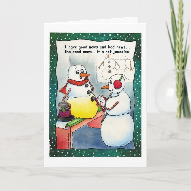 Christmas:  Snowman Good News, Bad News Card (Front)
