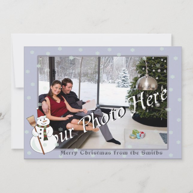 Christmas Snowman Greeting Holiday Card (Front)