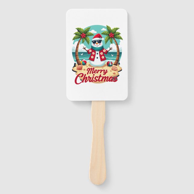 christmas Snowman Hand Fan (Front)