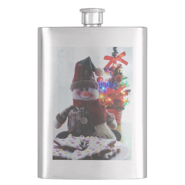 CHRISTMAS SNOWMAN  HIP FLASK (Front)