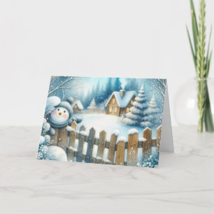 Christmas Snowman Holiday Card