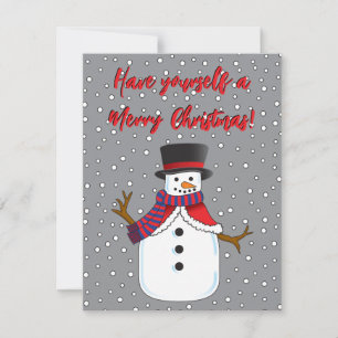 Christmas Snowman Holiday Card