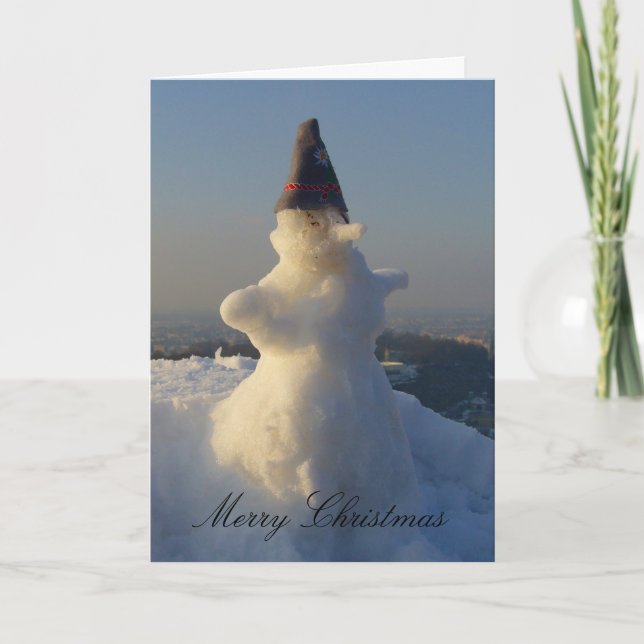 christmas snowman holiday card (Front)