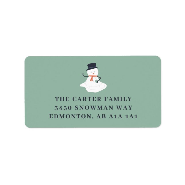 Christmas Snowman Holiday Funny Cute Modern Label (Front)