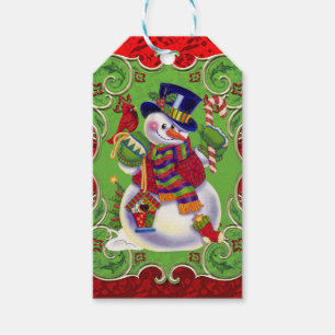 Christmas snowman Holiday gift tag