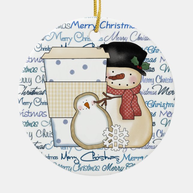 Christmas Snowman Holiday ornament (Front)