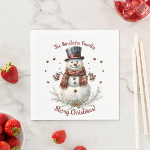 Christmas Snowman Holiday Party Napkin