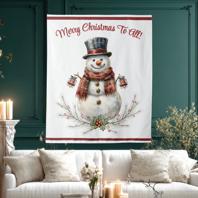 Christmas Snowman Holiday Party  Tapestry (Christmas Snowman Holiday Party Tapestry)