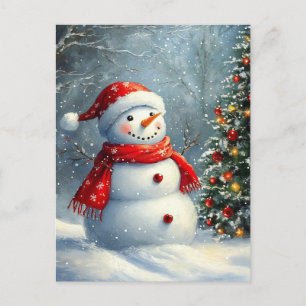 Christmas Snowman Holiday Postcard