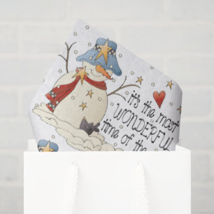Christmas Snowman Holiday tissue paper