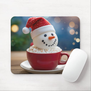 Christmas Snowman In Hot Cocoa Mouse Mat
