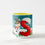 Christmas Snowman Initial Letter Monogram Mug<br><div class="desc">Special gift for a special person in your life! Say it with love!</div>
