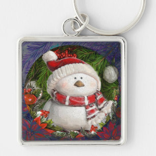 Christmas Snowman Key Ring