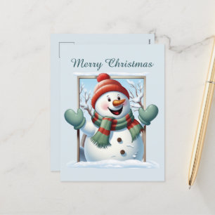 Christmas snowman kids add text watercolor Holiday
