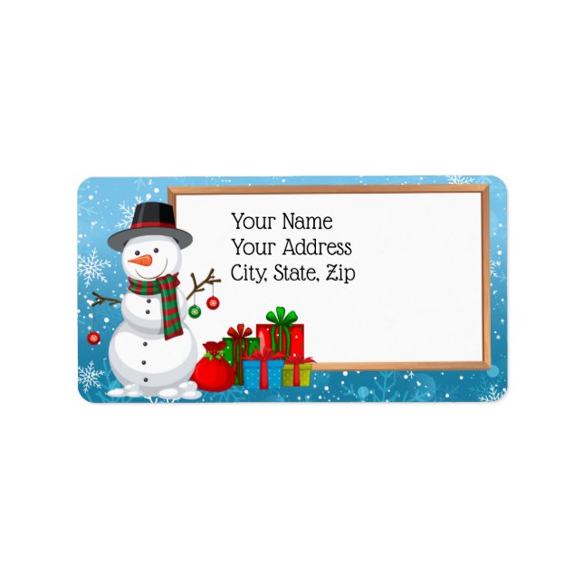 Christmas Snowman Label (Front)