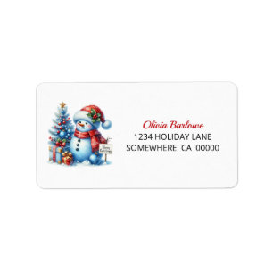 Christmas Snowman Label