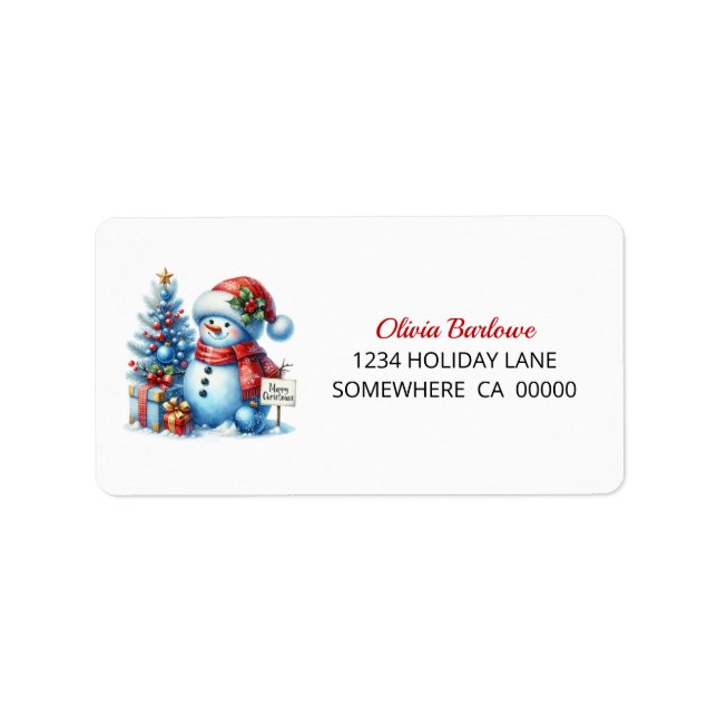 Christmas Snowman Label (Front)