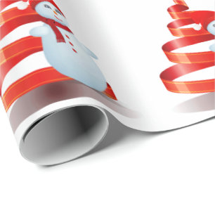 Christmas Snowman Matte Wrapping Paper