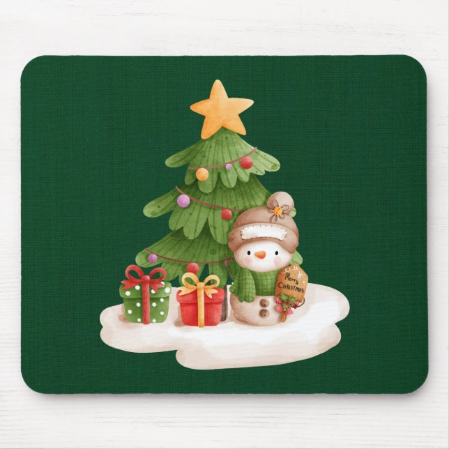 Christmas Snowman Mouse Pad (Front)