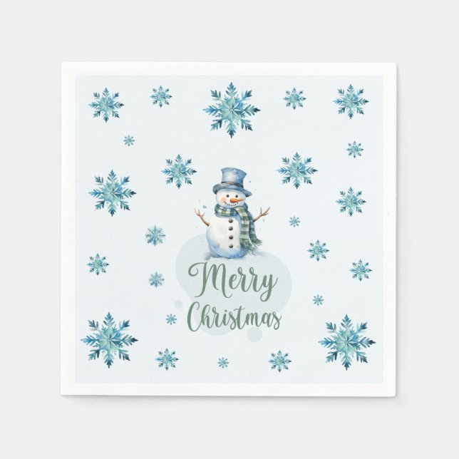 Christmas Snowman  Napkin (Front)