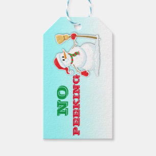 Christmas Snowman No Peeking Gift Tag