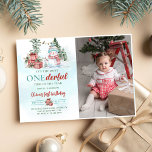 Christmas Snowman Onederful First Birthday Photo Invitation<br><div class="desc">Christmas Snowman Onederful First Birthday Photo Invitation</div>