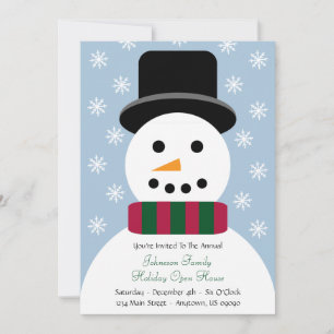 Christmas Snowman Open House Invitation
