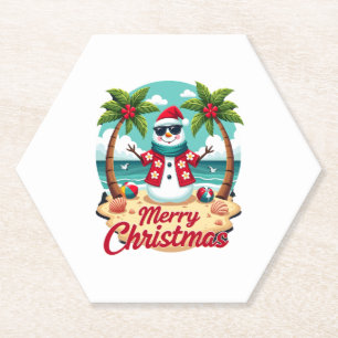 christmas Snowman Paper Coaster