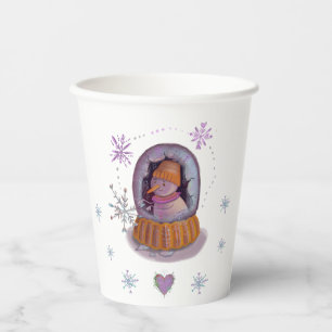 christmas snowman paper cups