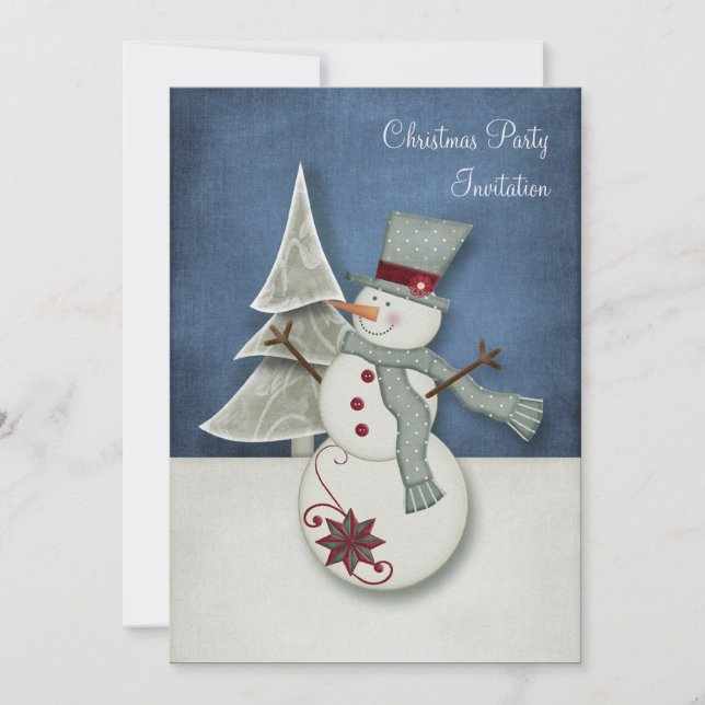 Christmas Snowman Party Invite (Front)