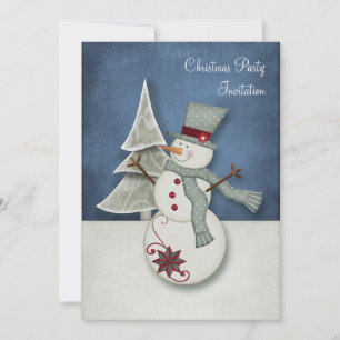 Christmas Snowman Party Invite