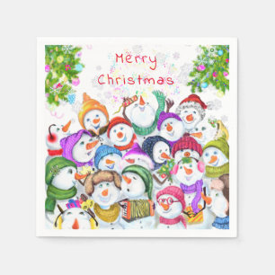 Christmas Snowman Party Napkins
