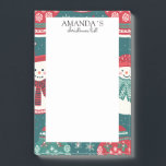 Christmas snowman pattern Notes<br><div class="desc">Customer specific christmas,  snowman design. Insert your name/text. You can personalise font,  colour,  etc. by further personalising it.</div>