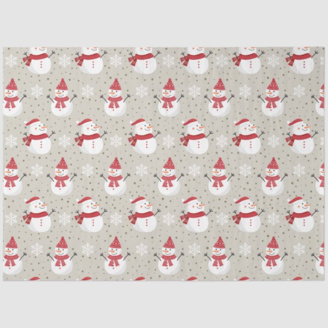Christmas Snowman Patterns Design 6 Tissue Paper (Front)