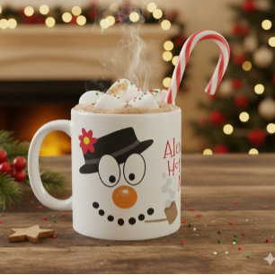 Christmas Snowman Personalise Fun Hot Cocoa or Coffee Mug
