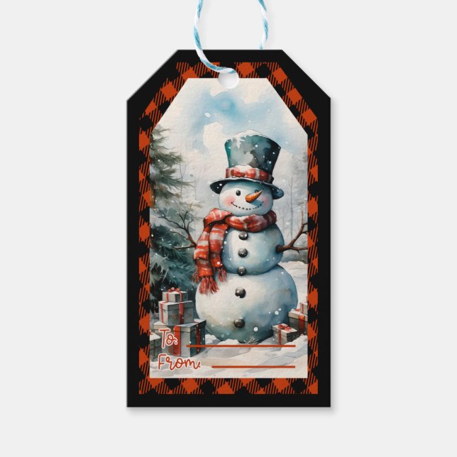 Christmas Snowman Personalised Gift Tags (Front)