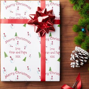 Christmas Snowman Personalised Wrapping Paper