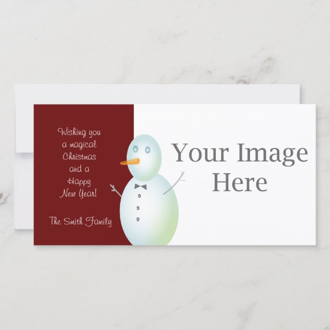Christmas Snowman Photo Card (Front)