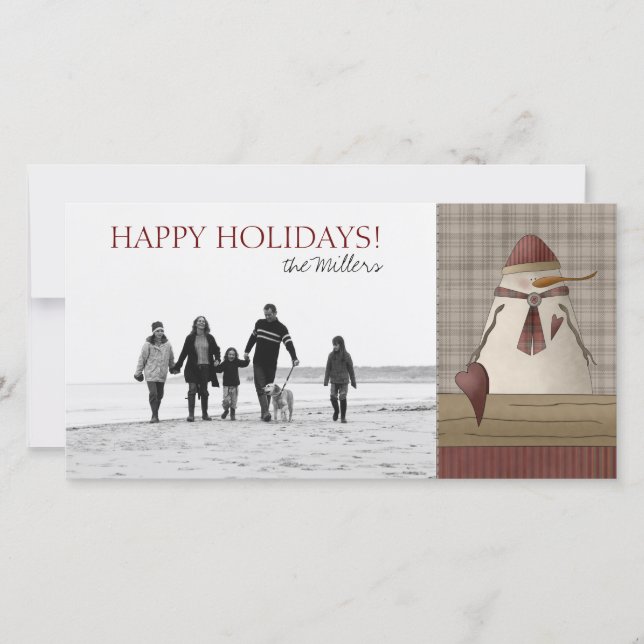 Christmas Snowman Photo Cards (Front)