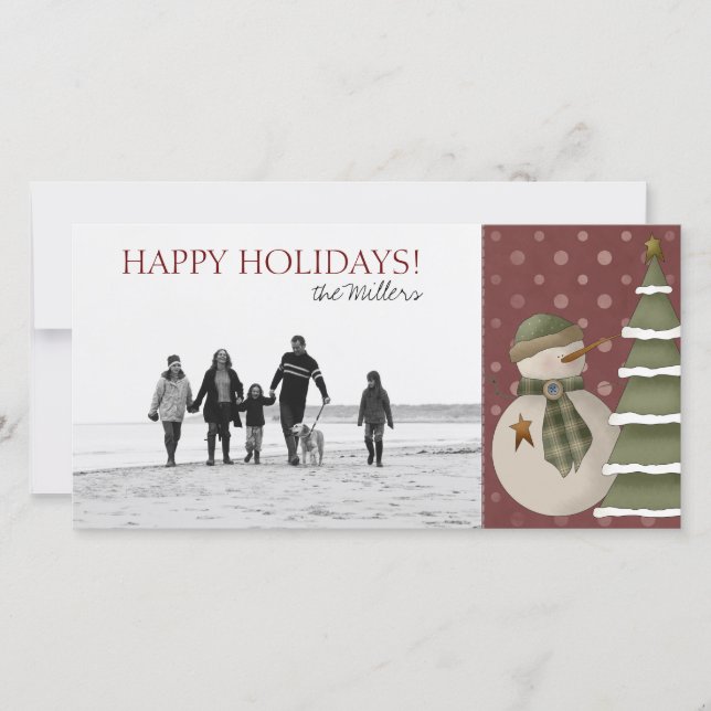 Christmas Snowman Photo Cards (Front)