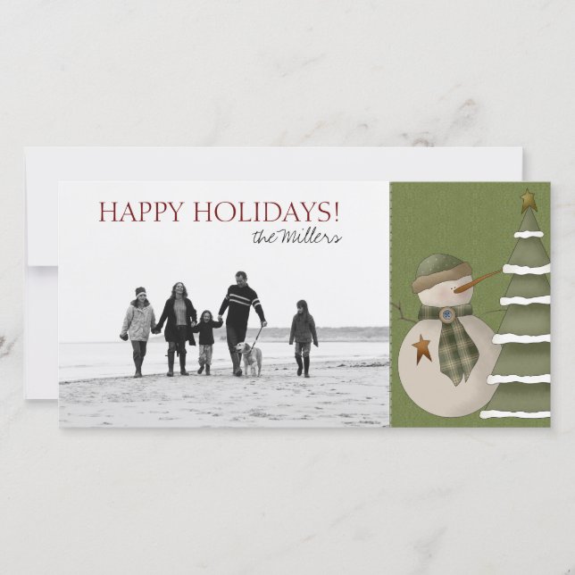 Christmas Snowman Photo Cards (Front)