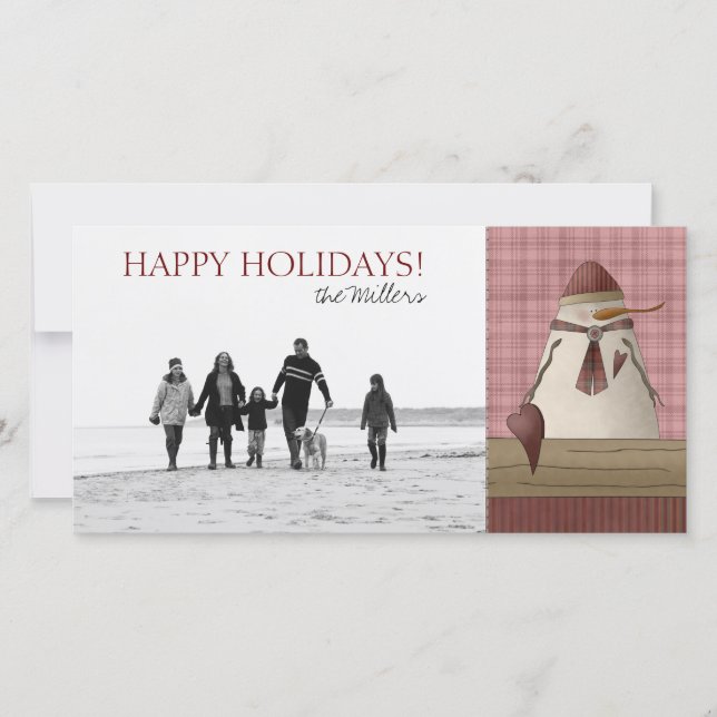 Christmas Snowman Photo Cards (Front)